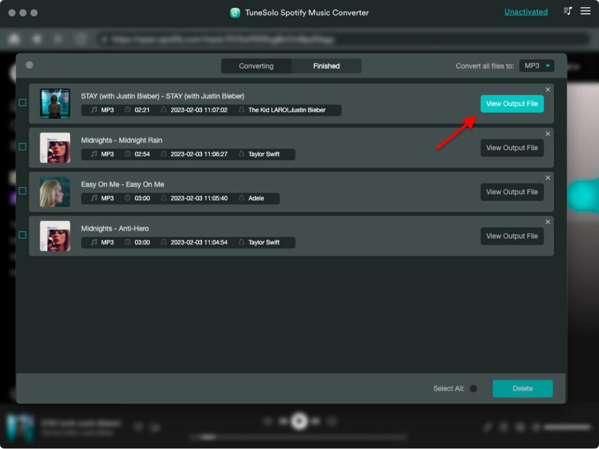 Visualizza file di output